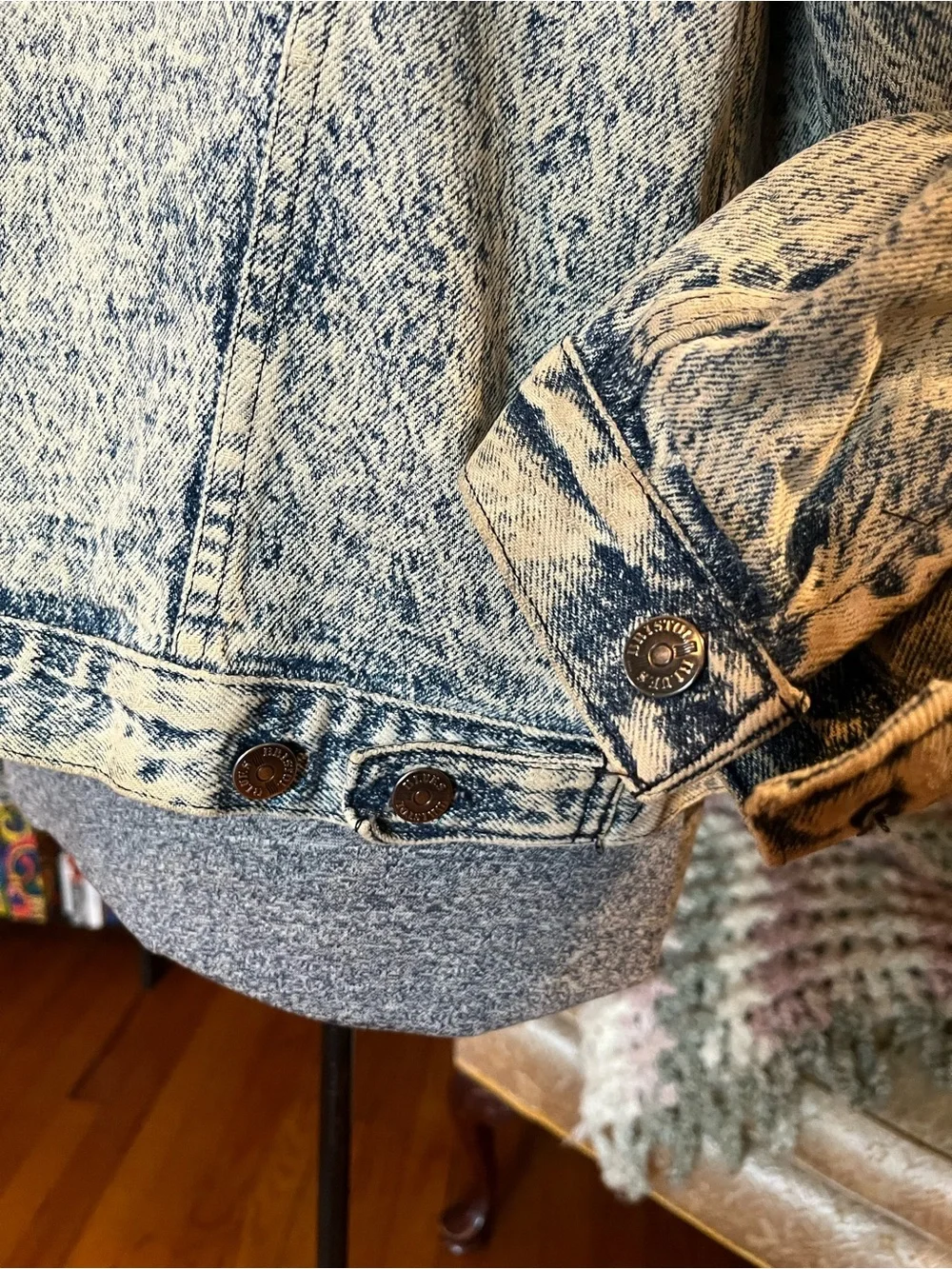 Acid Wash Denim Jacket - Light Blue